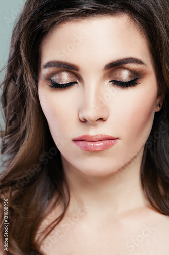 Beautiful Woman with Perfect Makeup. Brown Eye Shadow and Natura © millaf