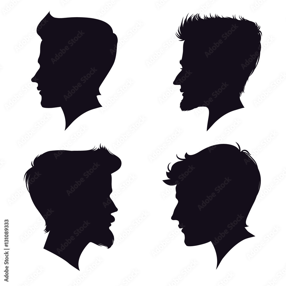 four different men silhouette. vector illustration