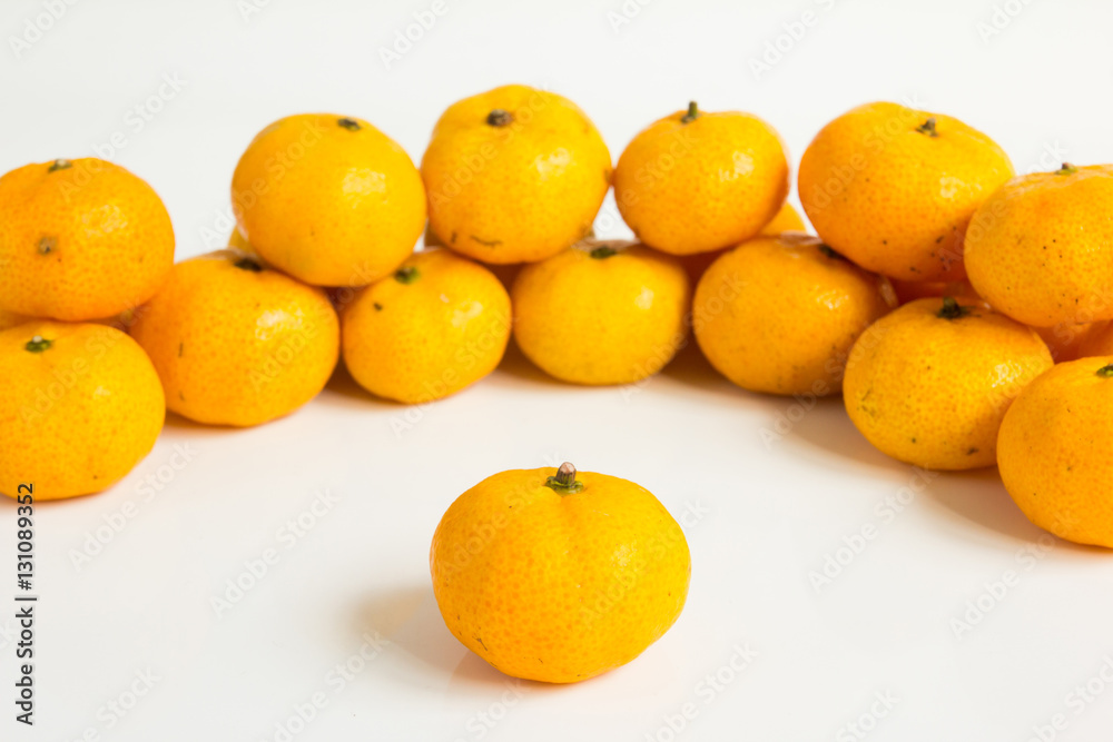 Group of mandarin orange (Citrus reticulata) on white background Group of mandarin orange (Citrus reticulata) on white background