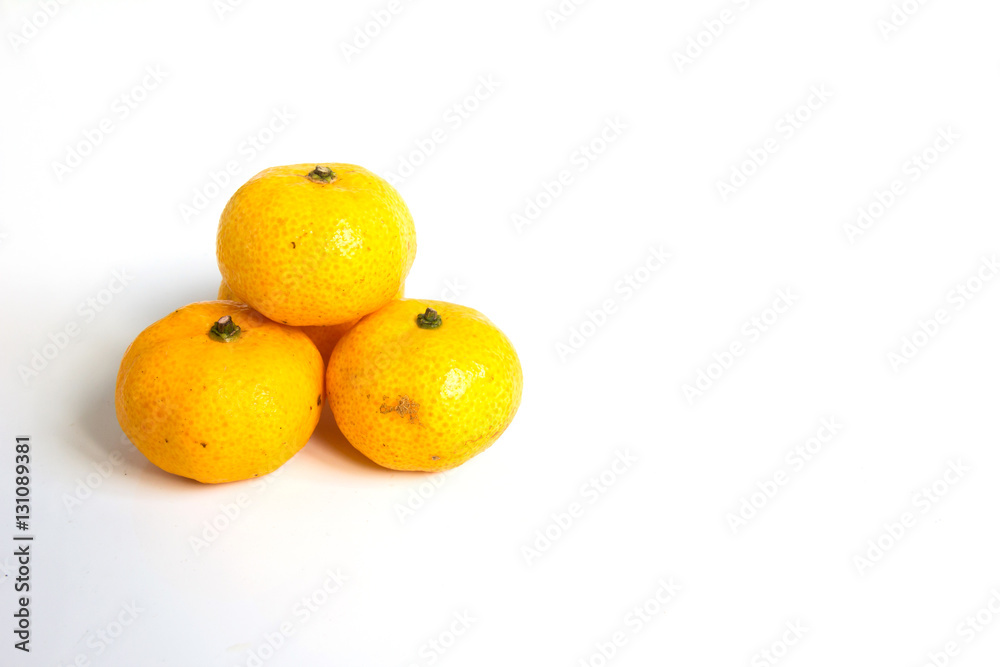 Group of mandarin orange (Citrus reticulata) on white background Group of mandarin orange (Citrus reticulata) on white background