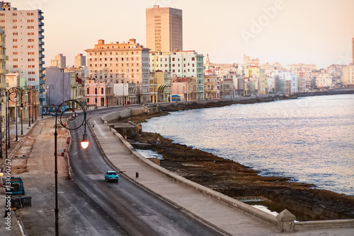 Embankment of Havana Malecon. Cuba, Atlantic ocean