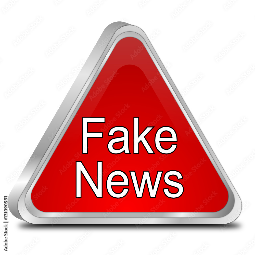 Fake News warning sign - 3D illustration Fake News warning sign - 3D illustration