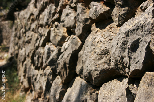 Drystone wall on the Ruta de Pedra en Seco hike (GR221), Mallorca, Spain