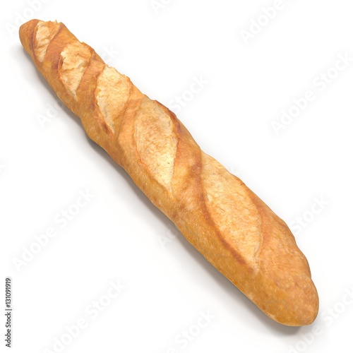 Fresh bread isolated on a white. 3D illustration