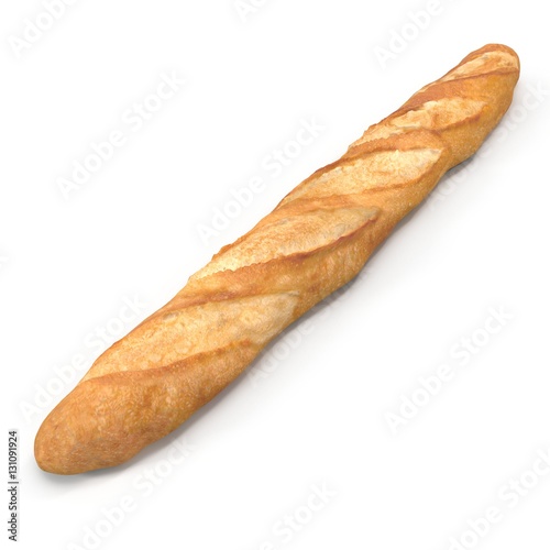 Fresh bread isolated on a white. 3D illustration