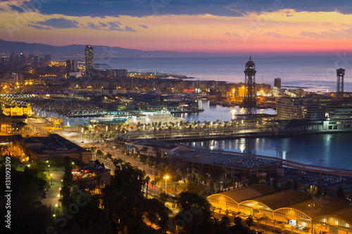 Dawn view of Barcelona