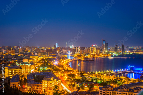 View over Baku at night  Azerbaijan