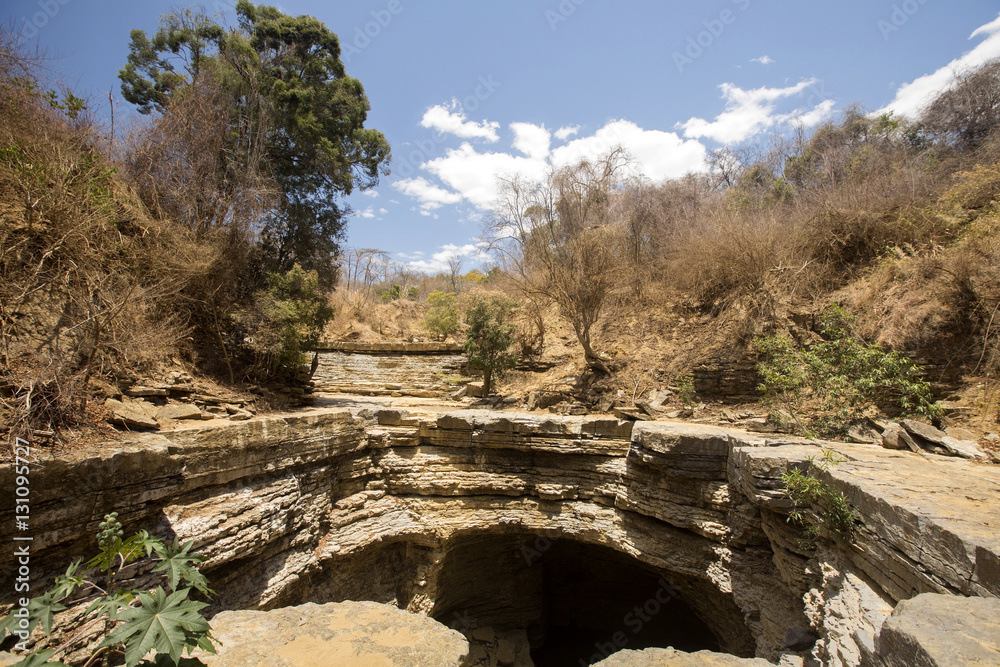 entrance to the underground river in the dry season, reserve Ankarana, Madagascar