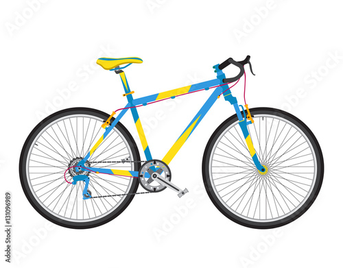 Detailed sport bicycle in trendy flat style. Environmentally urban vehicle