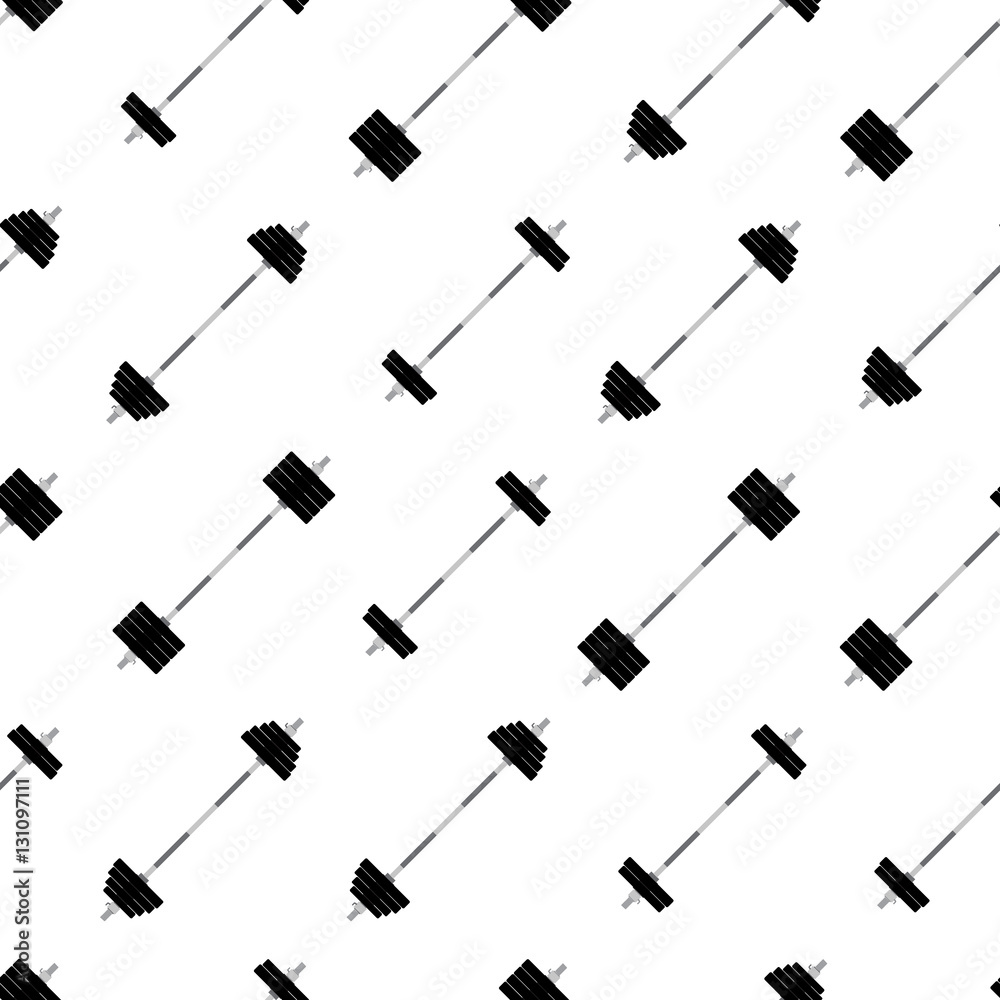 Seamless pattern with dumbbells for fitness, gym, flat vector st Seamless pattern with dumbbells for fitness, gym, flat vector st