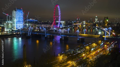 London night trails landmarks timelapse cityscape at night