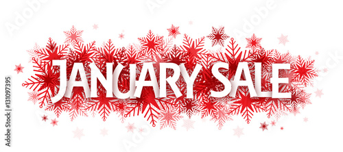JANUARY SALE Vector Letters Icon with Snowflakes