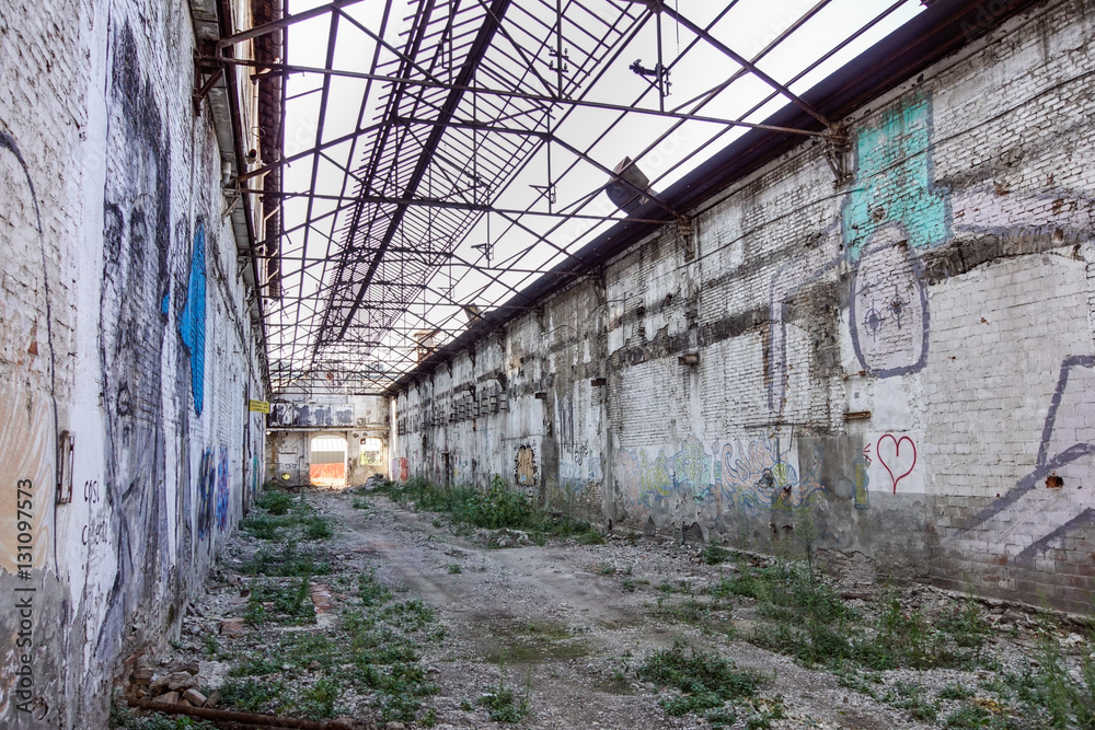 Industrial interior of an old factory building Industrial interior of an old factory building
