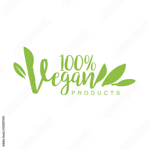 Vegan Natural Food Green Logo Design Template With Stylized Font Promoting Healthy Lifestyle And Eco Products