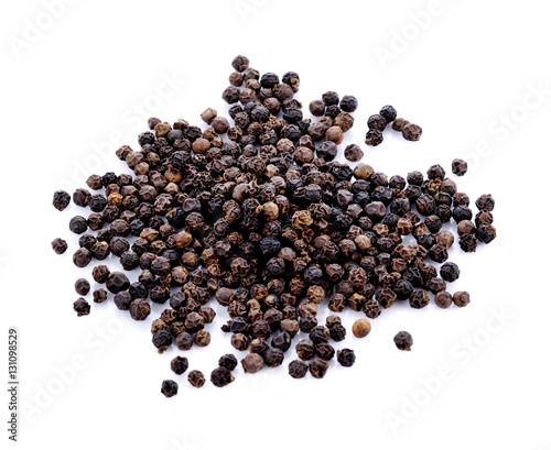 Black peppercorn isolated on white background