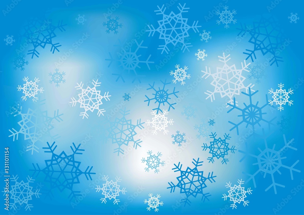 Christmas snowflakes blue background.
Blue decorative snowflakes background.Vector available.