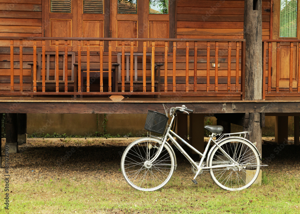 Bicycle in front of Teak Wood House
