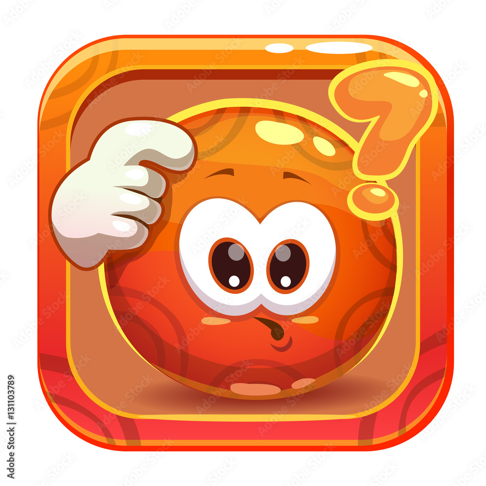 App icon with funny cute orange character. Stock Vector | Adobe Stock