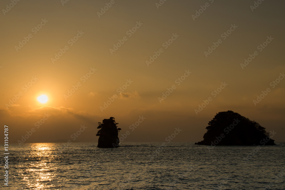 silhouette of sunset at anmyeondo1