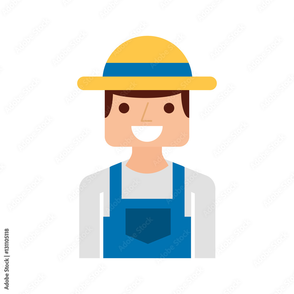 farmer character isolated icon vector illustration design