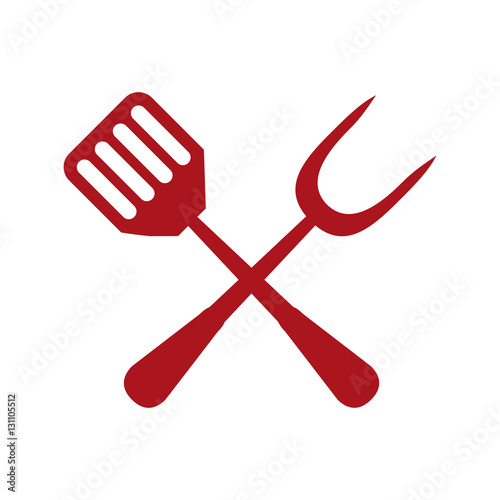 grilled cutlery isolated icon vector illustration design