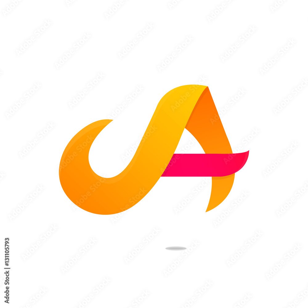 Fun abstract colorful A letter shapes elements logo icon sign ve Fun abstract colorful A letter shapes elements logo icon sign ve