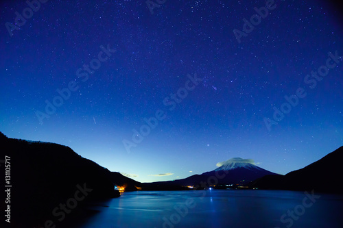 Fuji Mountain and the Gemini meteor shower