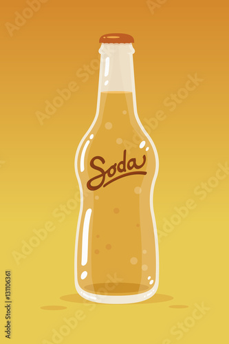 Retro styled soda bottle vector illustration