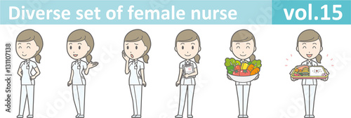 Diverse set of female nurse , EPS10 vector format vol.15