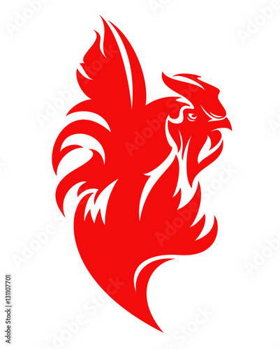 red fire rooster vector design - symbol of Chinese new year 2017