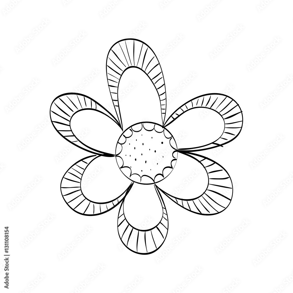 Beautiful flower in black and white icon vector illustration graphic design Beautiful flower in black and white icon vector illustration graphic design