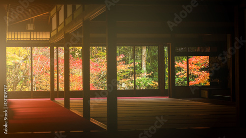 Tenju-an temple at autumn, Kyoto