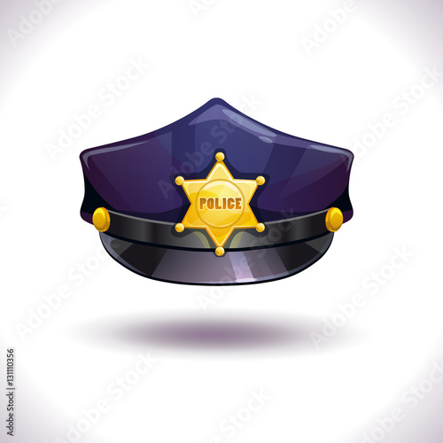 Vector black police hat