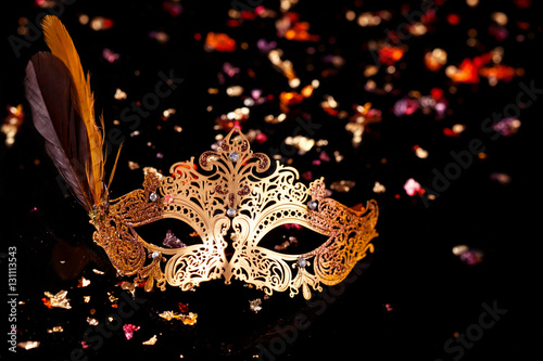 Gold carnival mask.