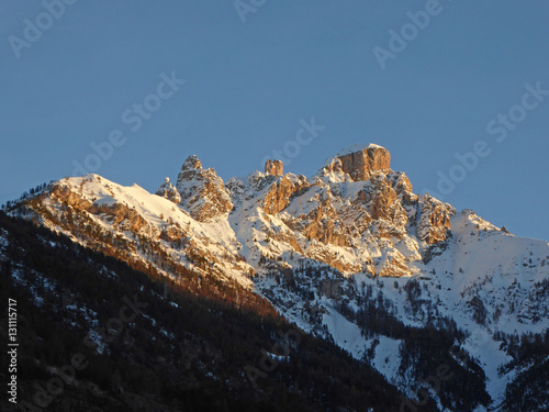 Crêtes enneigées entre l'Argentière et le Queyras