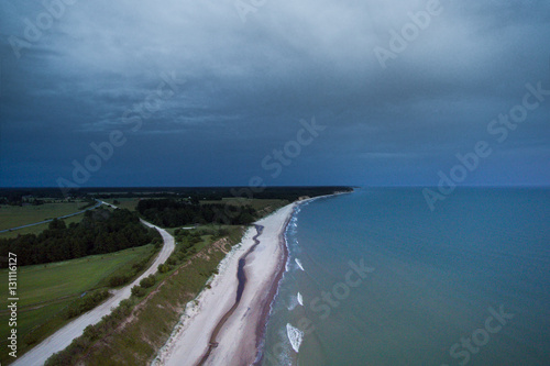Steep coast near Jurkalne, Latvia, Baltic sea .