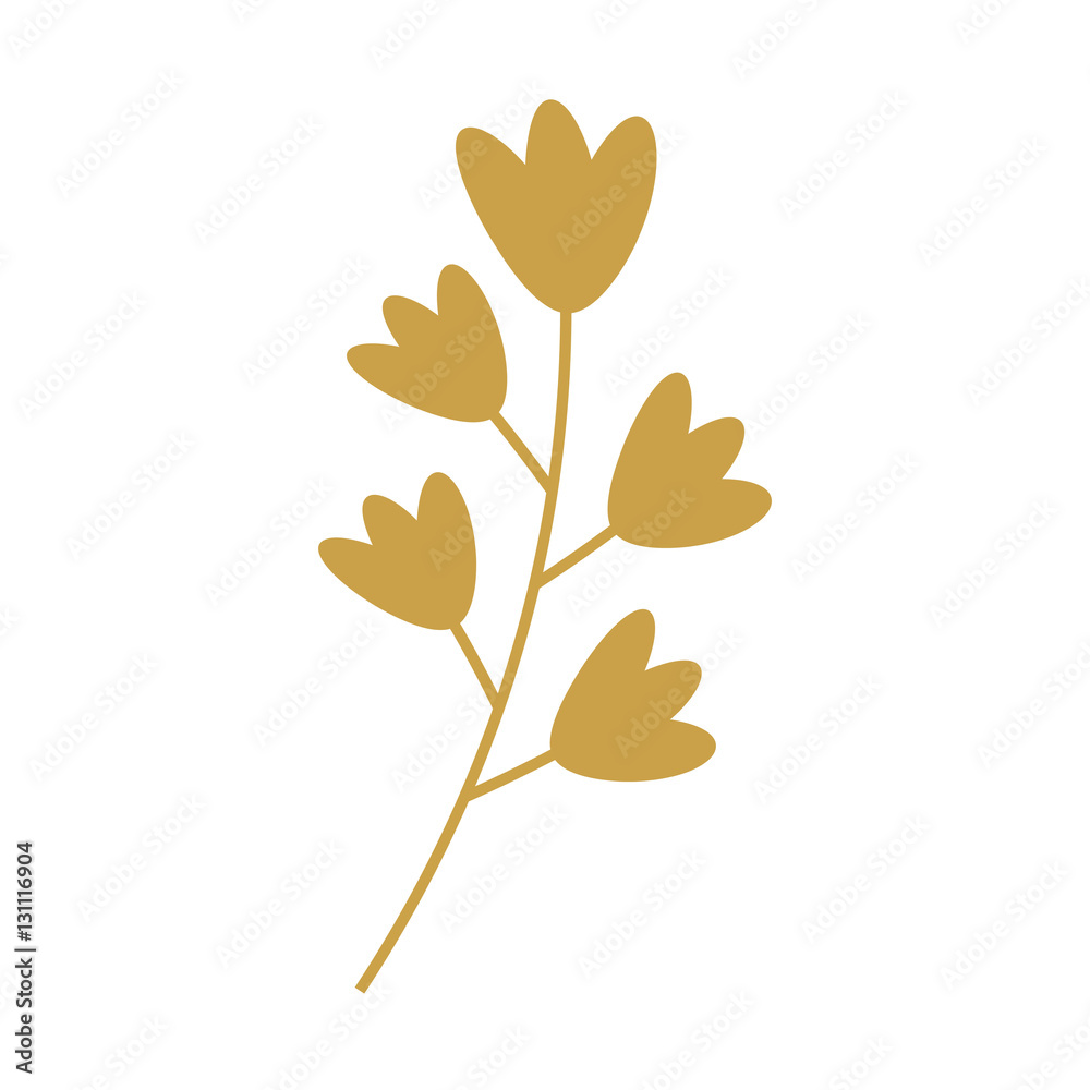 leafs gold decorative icon vector illustration design leafs gold decorative icon vector illustration design