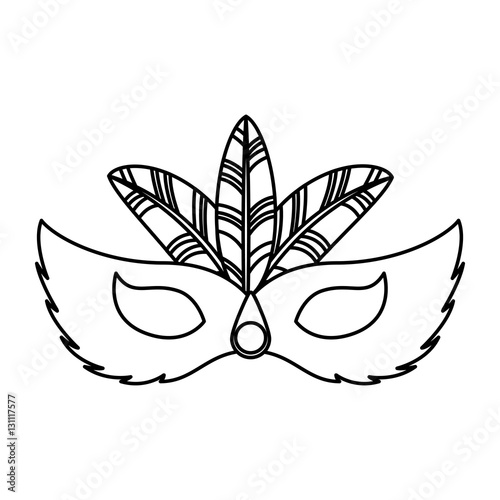carnival mask tropical icon vector illustration design