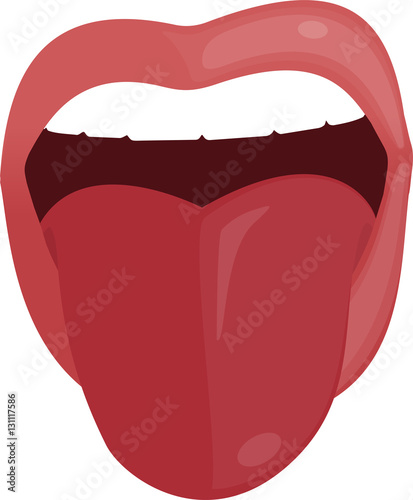 Bouche qui tire la langue