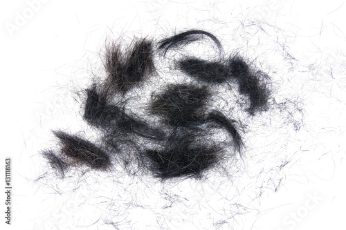 hair cut off on white background.Hair cut off isolated
