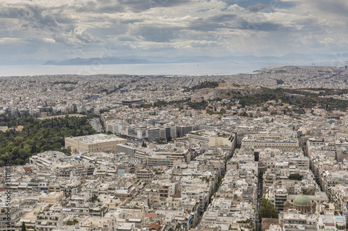 Aerial view of Athens, Greece.