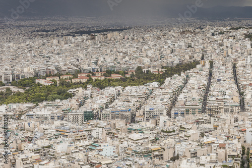 Aerial view of Athens, Greece.