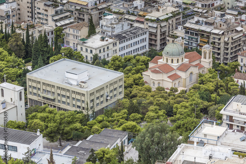 Aerial view of Athens, Greece. photo