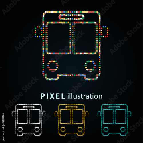 Bus - pixel illustration.