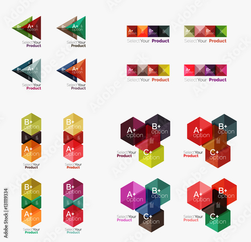 Collection of geometric paper infographic templates Free Download Collection of geometric paper infographic templates - GFXLoad