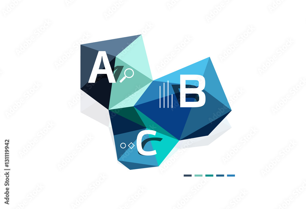 Moden low poly infographics template Moden low poly infographics template