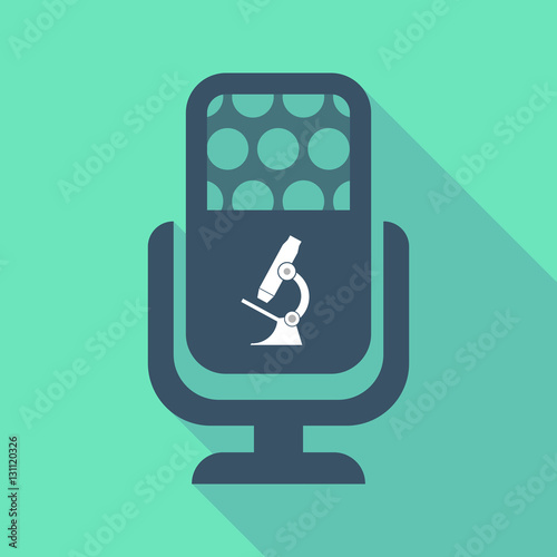 Long shadow microphone  with  a microscope icon
