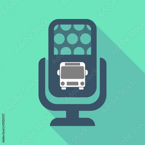 Long shadow microphone  with  a bus icon