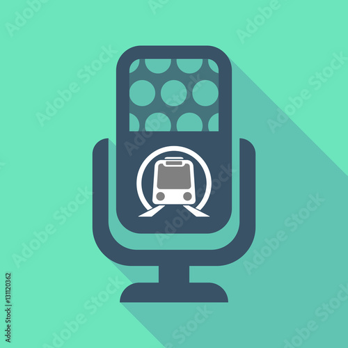 Long shadow microphone with a subway train icon