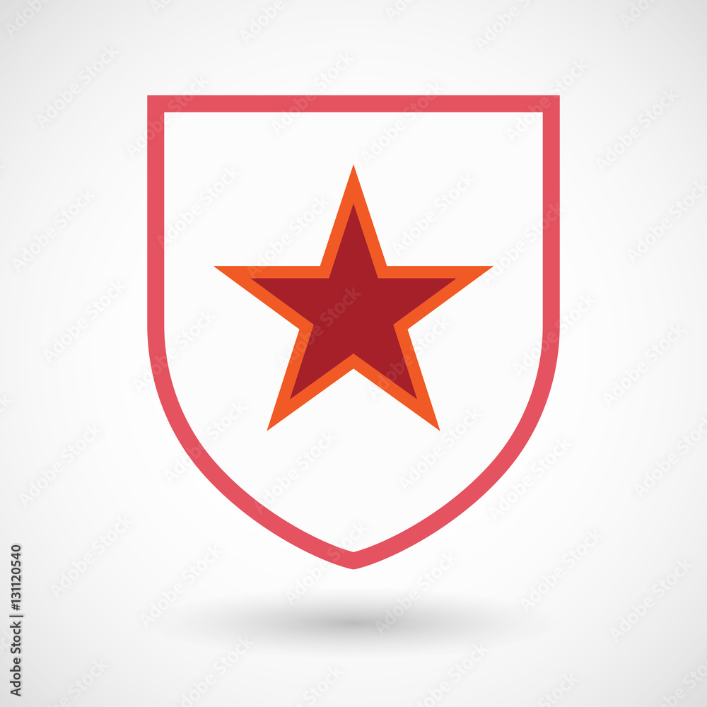 Isolated shield with the red star of communism icon Isolated shield with the red star of communism icon